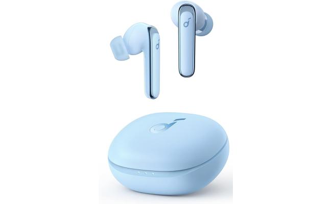 Anker Soundcore Life P3 Bluetooth Earphones, Custom 11mm Composite Drivers, Multi-Mode ANC, 6 Microphones with Noise Reduction AI, IPX5 Rated Protection - Sky Blue